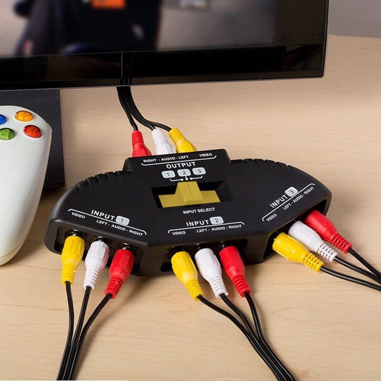 Unità & Adattatore: 3-Wege-Audio-Video-AV-RCA-Switch Switch – Nuovo (secondo la descrizione) da Buchs SG venduto da myeasyshop 1