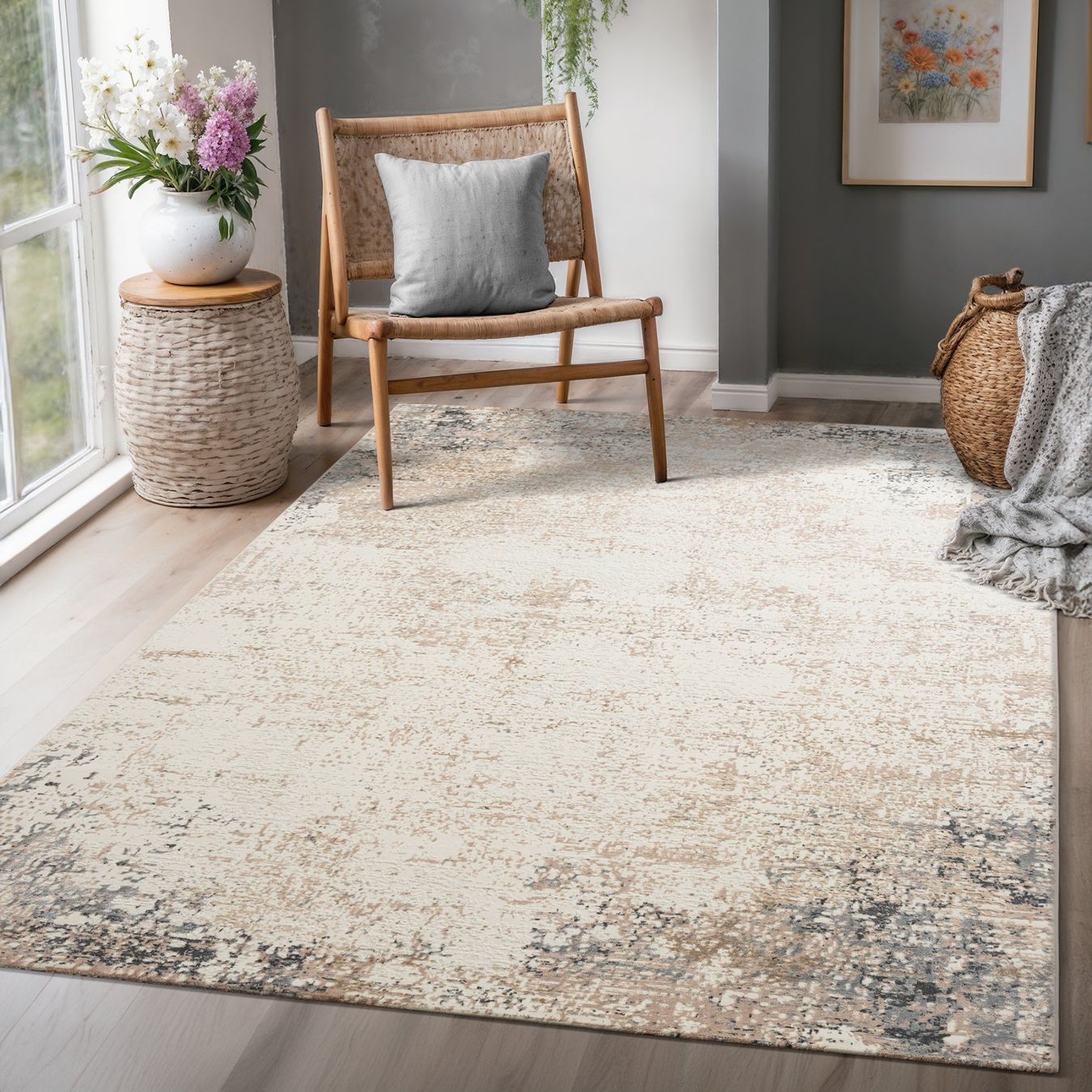 Tappeti: Moderner Teppich, abstraktes Muster, grau, 160x220cm – Nuovo e nell'imballaggio originale da Reinach AG venduto da carpethouse
