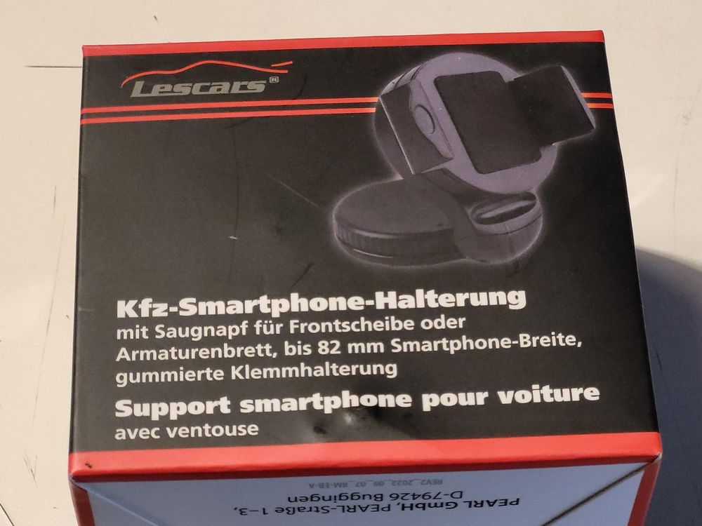 Lescars Kfz-Saugnapf-Smartphone-Halterung für Frontscheibe & Armaturenbrett