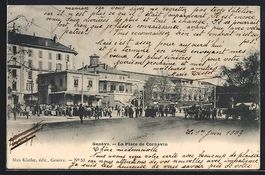 AK Genève, La Place de Cornavin, 1903