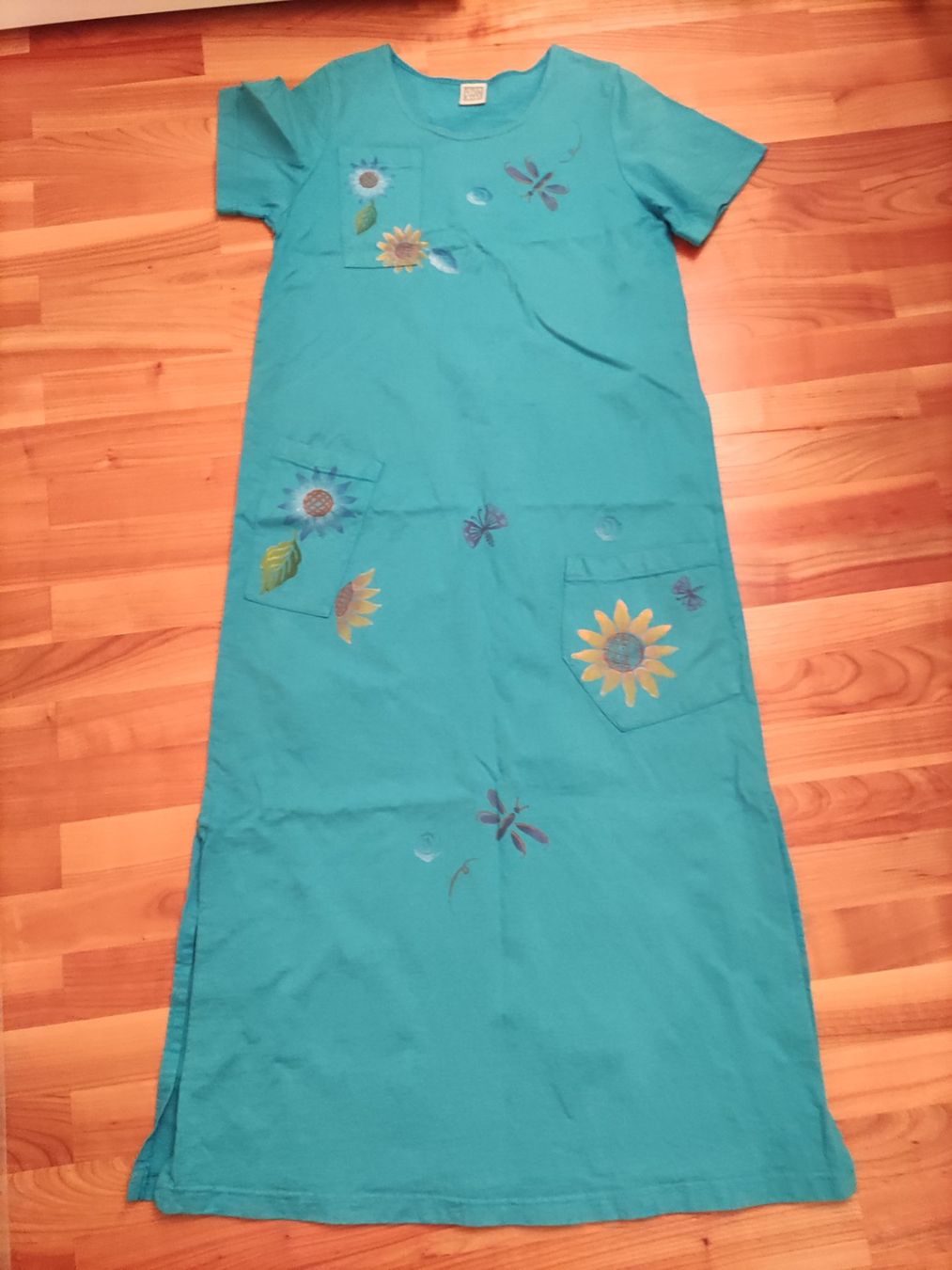 Vestiti: Langes handbemaltes Baumwollkleid – Usato da Solothurn venduto da Csw1