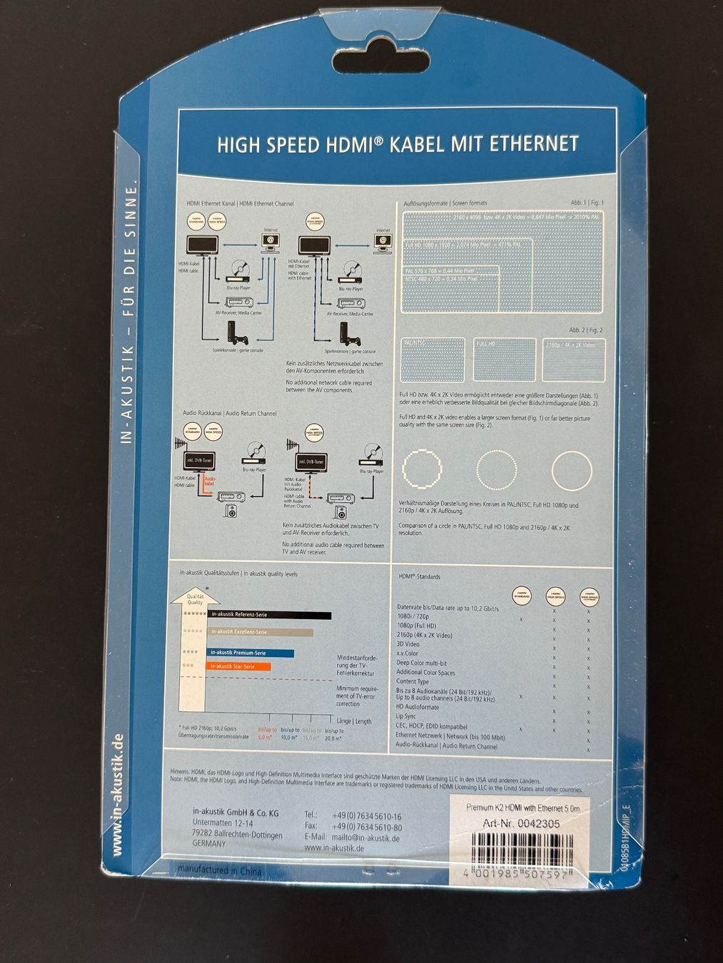 Inakustik Câbles: HDMI-Kabel 5m gold – Neuf avec emballage d'origine à Oberengstringen par Zed3micro9 1