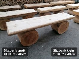 Bank Holz massiv Handarbeit neu Masse 130x32x40 cm