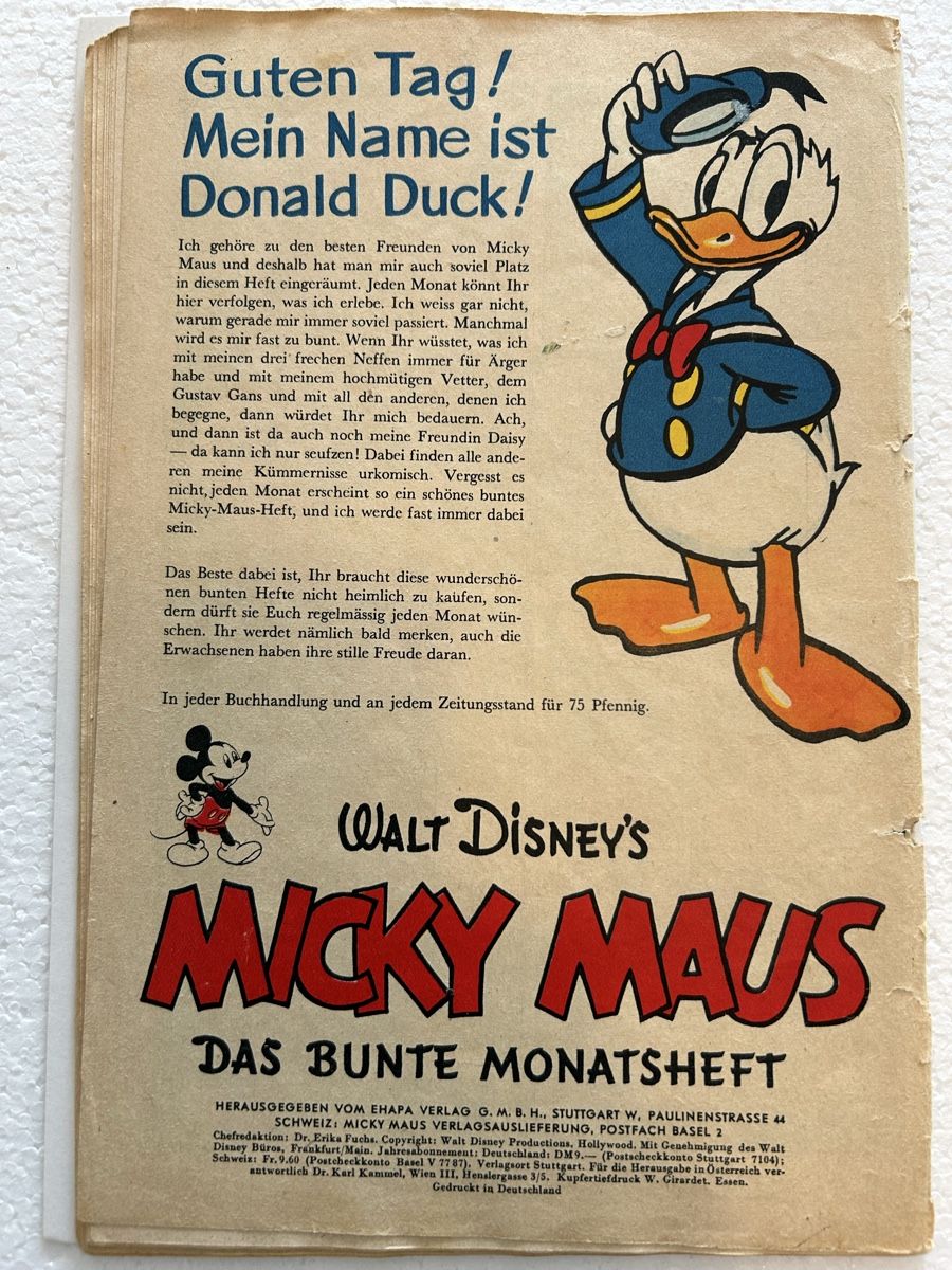 Fumetti: Micky Maus Heft Nr. 1 September 1951 – Usato da Burgdorf venduto da Cambridge0 3
