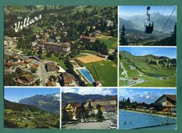 Villars-Chesières, 6 Ansichten, 1990, gelaufen. Grossformat
