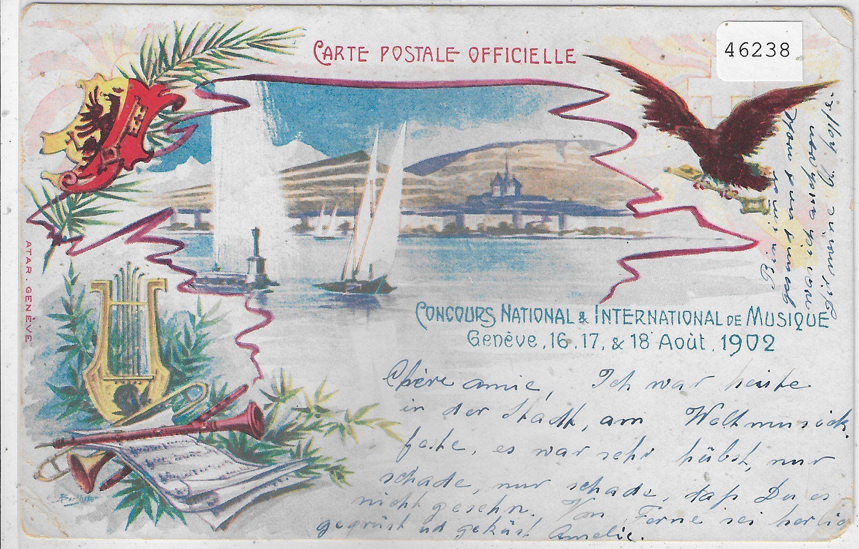 Ansichtskarten: Concours Musical Genece 1902 – Gebraucht aus Ettingen von Kartenplanet