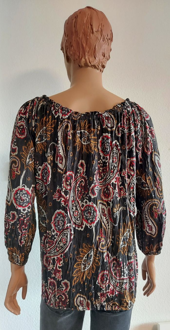 Zara Camicette: Zara Ethno-Bluse mit Paisley-Muster, Grösse M – Usato da Basel venduto da Allerlei-Basel 1