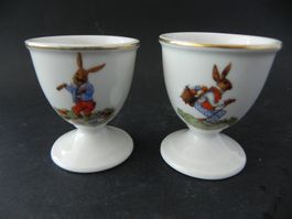 Für Ostern 2 hübsche Eierbecher mit Hasenmotiv