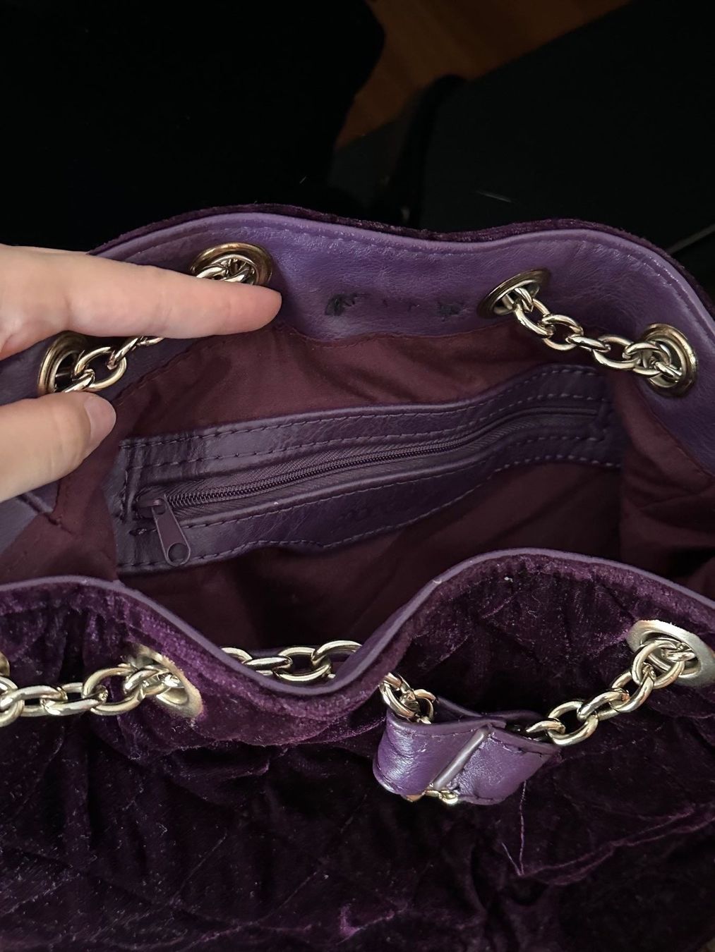 Zaini: Samt Rucksack, Lila – Usato da Schlieren venduto da car_2bwb 3