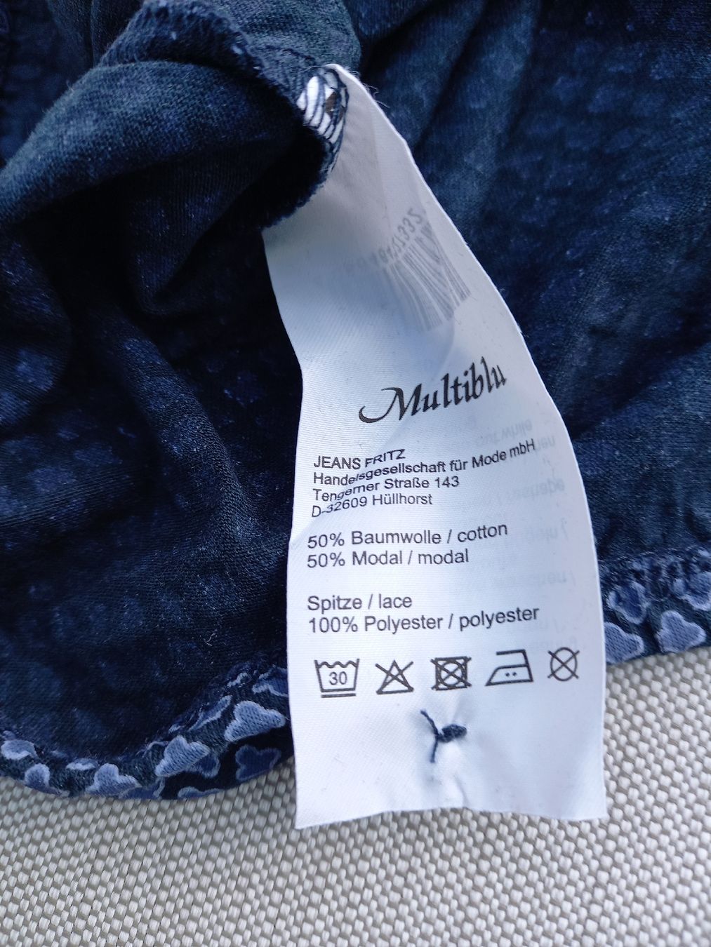 Top: Top, Blau mit Spitze, Grösse 40 Sommer – Usato da Ruschein venduto da dom_nbr2 3
