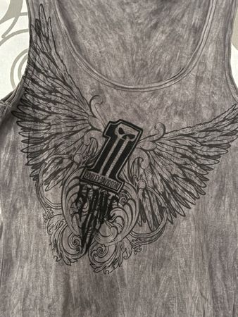 Harley Davidson Top, grau mit Flügel
