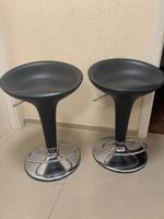Barhocker 2er Set verstellbar schwarz Chrom gut