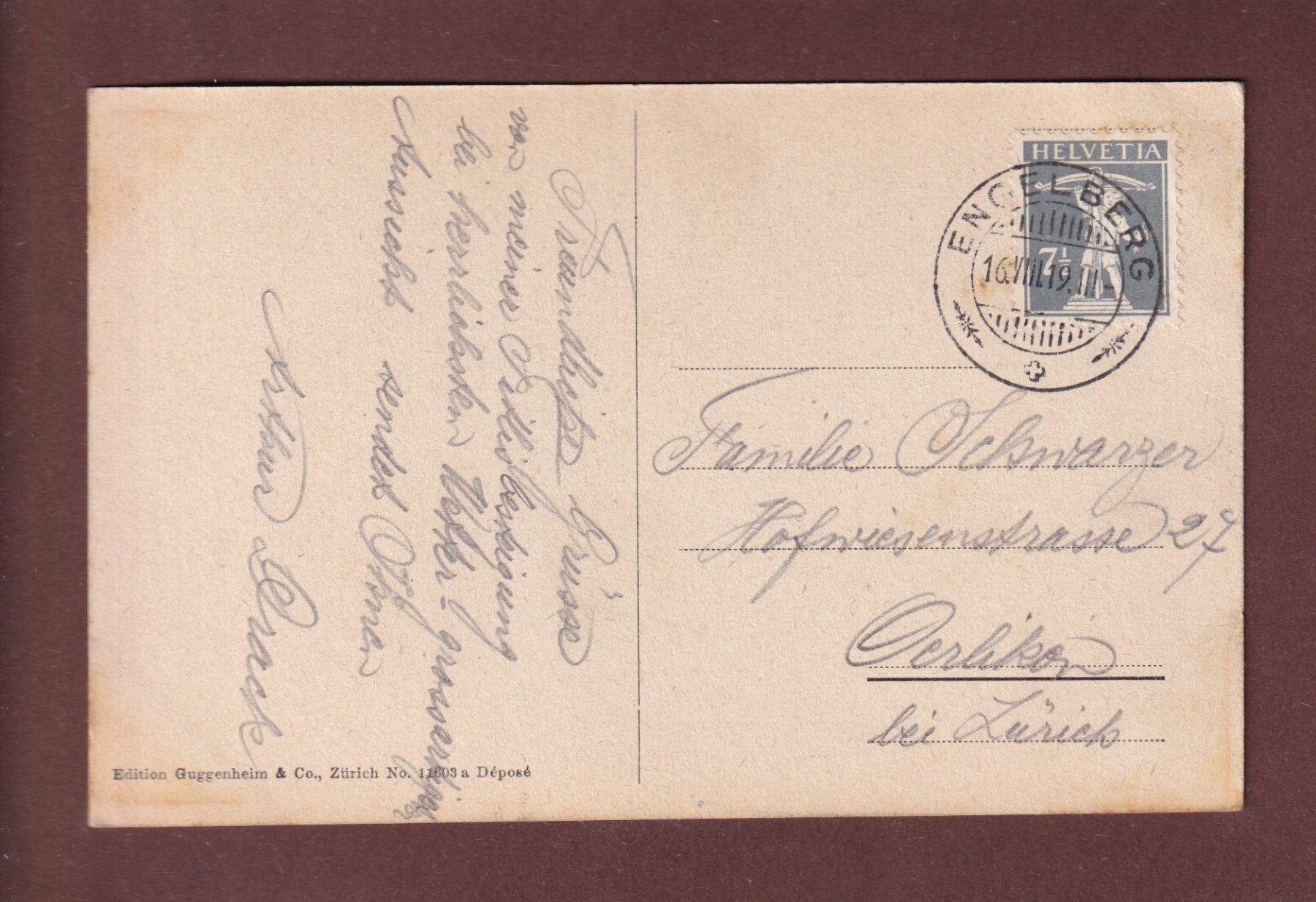 Cartoline postali: Hotel TRÜBSEE - Bitzistock - 1919 – Usato da Pully venduto da nicecards-shop 1