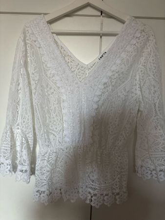 Bluse weiss Spitze neuwertig