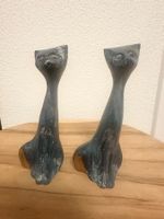 Vintage Mid-Century Modern Katzen-Skulpturen 2er-Set