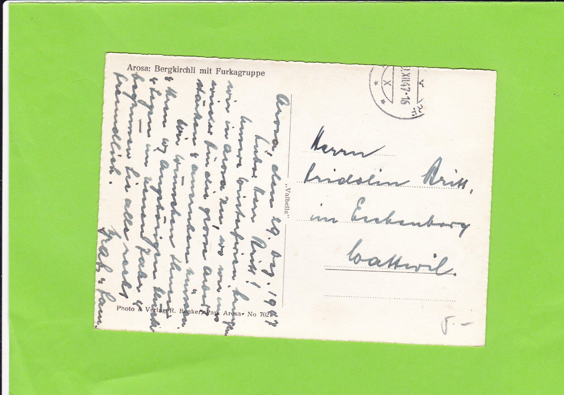 Cartoline postali: Arosa-Bergkirchli – Usato da St. Peterzell venduto da neckertal 1