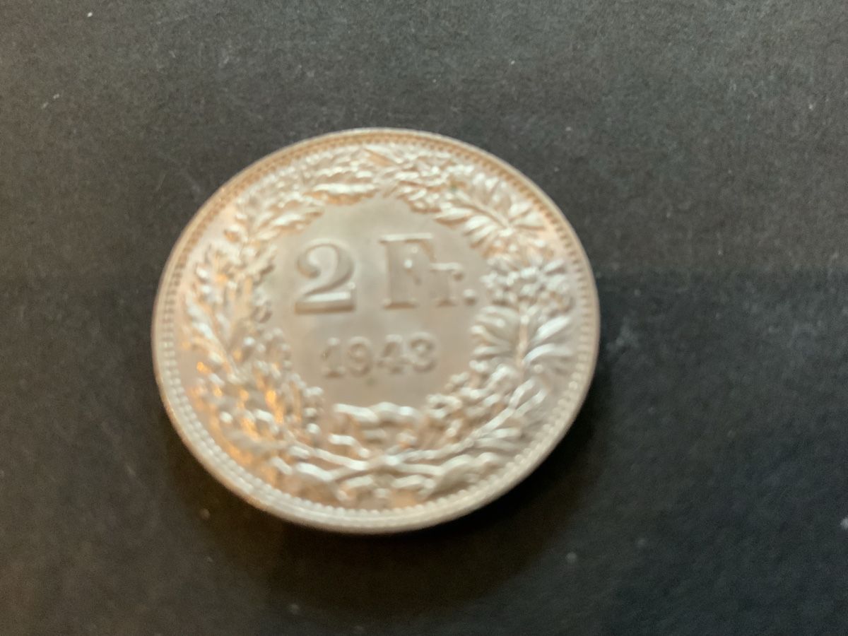 Tutti le monete: 1943 2 FRANKEN VORZ.UNZ – Usato da Beinwil am See venduto da Ricri 1