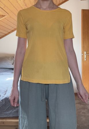 T-shirt 100% soie jaune Last Scene T. S