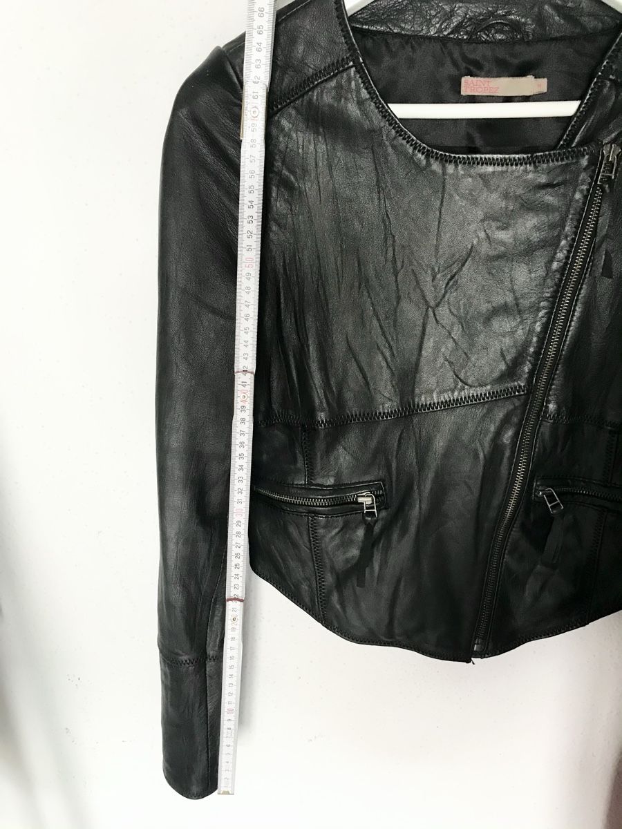 Giacche: Leichte, schwarze Lederjacke von Saint Tropez – Usato da Rüti ZH venduto da Amy_M 7