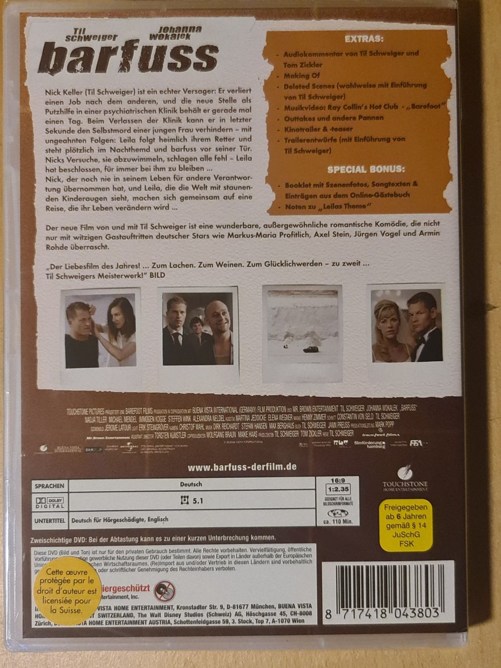 Tutti i DVDs: "Barfuss" DVD mit Til Schweiger - ungeöffnet fabrikneu – Nuovo e nell'imballaggio originale da Dintikon venduto da Vexi 1