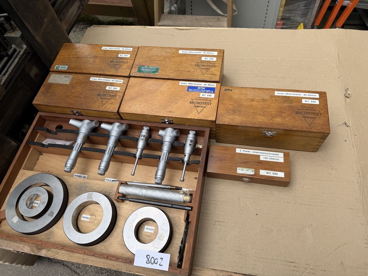 Misurare: Posten diverse Präzisionsmessgerät Micrometers Set, Holzbox – Usato da Necker venduto da liq24 8