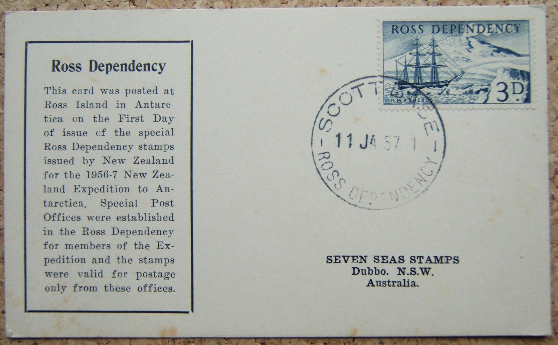 Tous les timbres: PK FDC ROSS DEPENDENCY 11.1.1957 – D'occasion à Brunnen par Nonne04