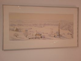 Aquarell Winterlandschaft Emil Bärtschi gerahmt
