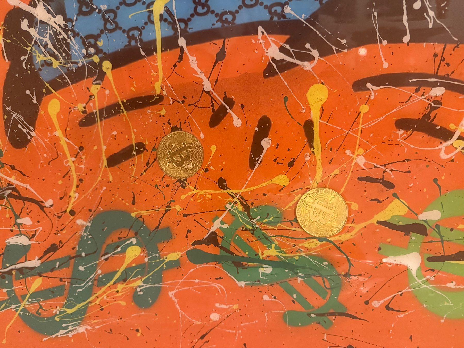Dipinti: UNIKAT - BITCOIN / MONOPOLY MANN KUNSTWERK – Nuovo e nell'imballaggio originale da Zwingen venduto da Eiphone 3