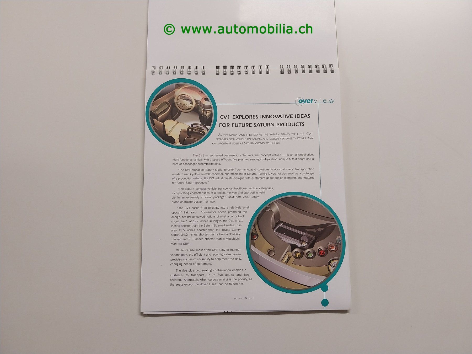 Documenti: Saturn CV1 Concept 2000 Prospekt englisch – Usato da Weingarten-Kalth venduto da Bettelbruenneli 2