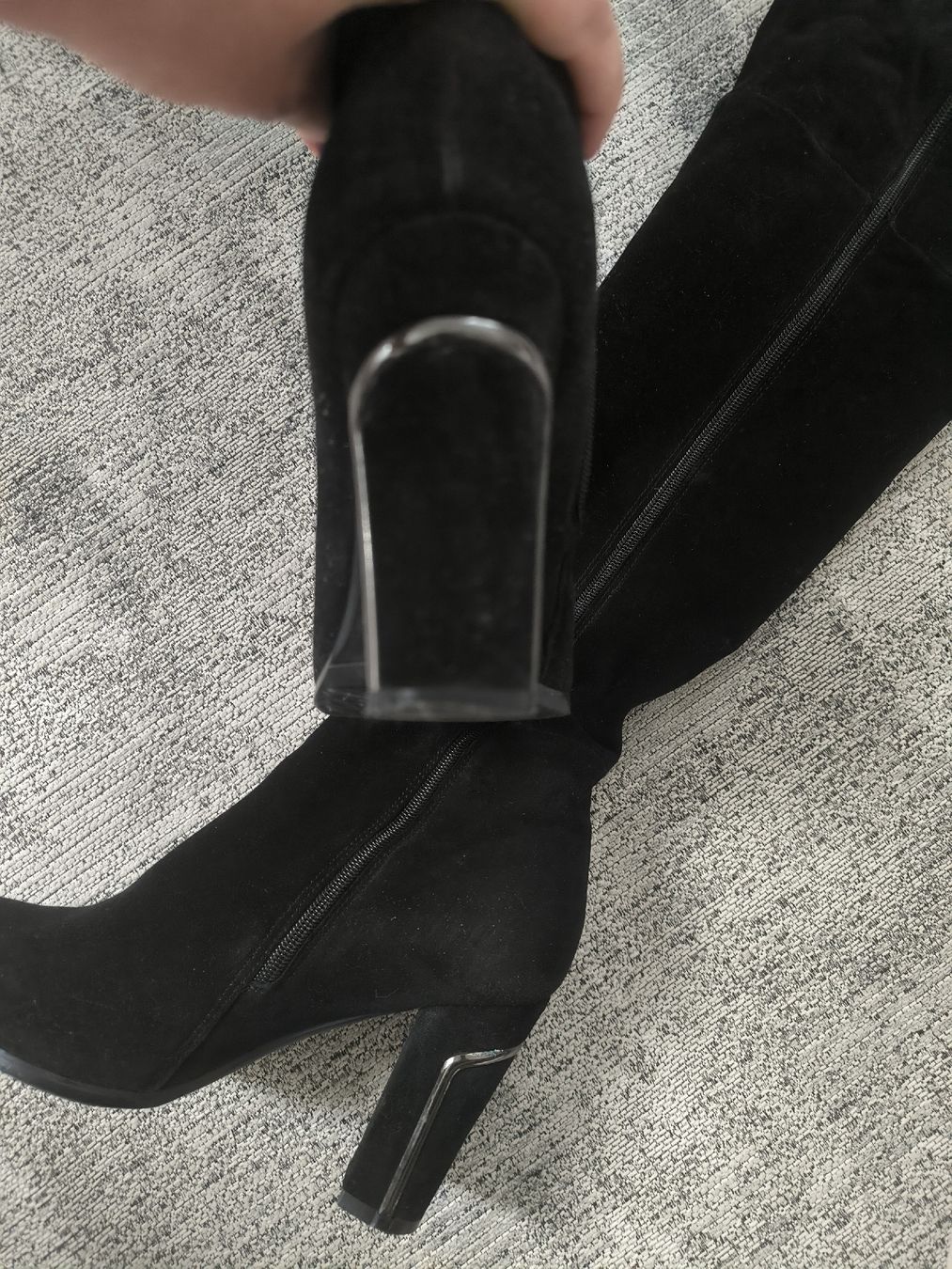 Damenschuhe: Schwarze Overknee Stiefel, echte Leder, Wildleder Gr 40 – Gebraucht aus Rüthi (Rheintal) von Boschacat 2