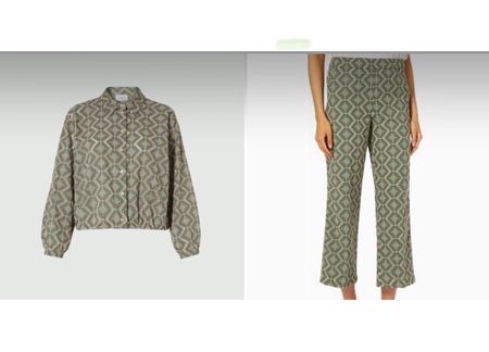 Marella Set Bluse u Hose aus St.Galler Spitze olive beige 34