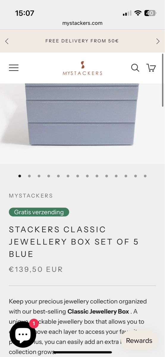 Portagioie: Stackers Schmuckbox 5-Teilig, Hellblau – Usato da Köniz venduto da mil_p 6