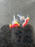 Süssi Ohrstecker Ente 925 Silber, rot/gelb, Mädchen Schmuck 