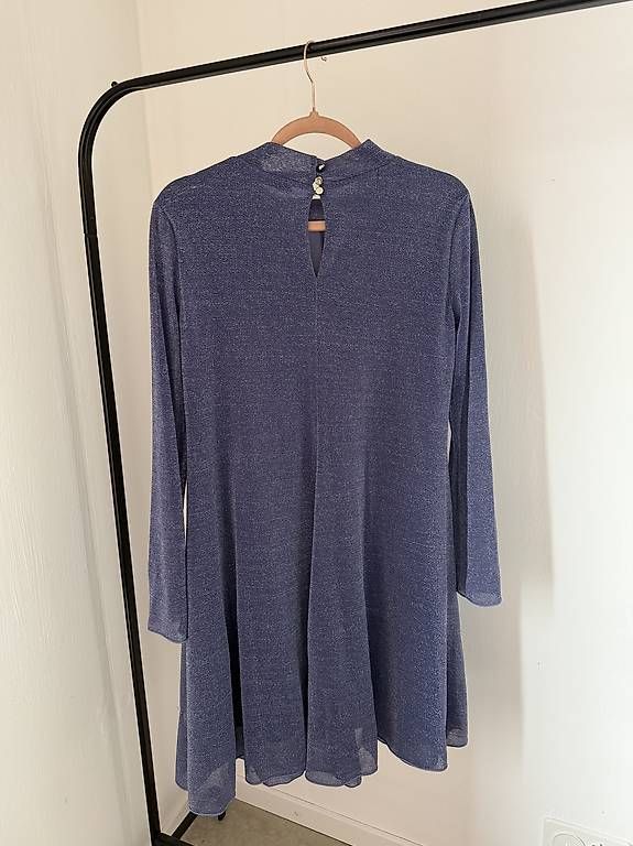 Vestiti: Max&Co. Kleid | Blau-Silber | Langarm | A-Linie – Usato da Rotkreuz venduto da monzaa 1