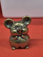 Kleine Maus Figur aus Messing 