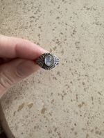 Regal rose silver and quartz ring