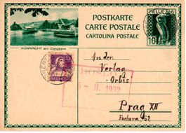 Bildpostkarte nach Prag