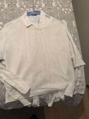 Street One Sommer Strickpullover mit Hemd Kragen, Gr. 40