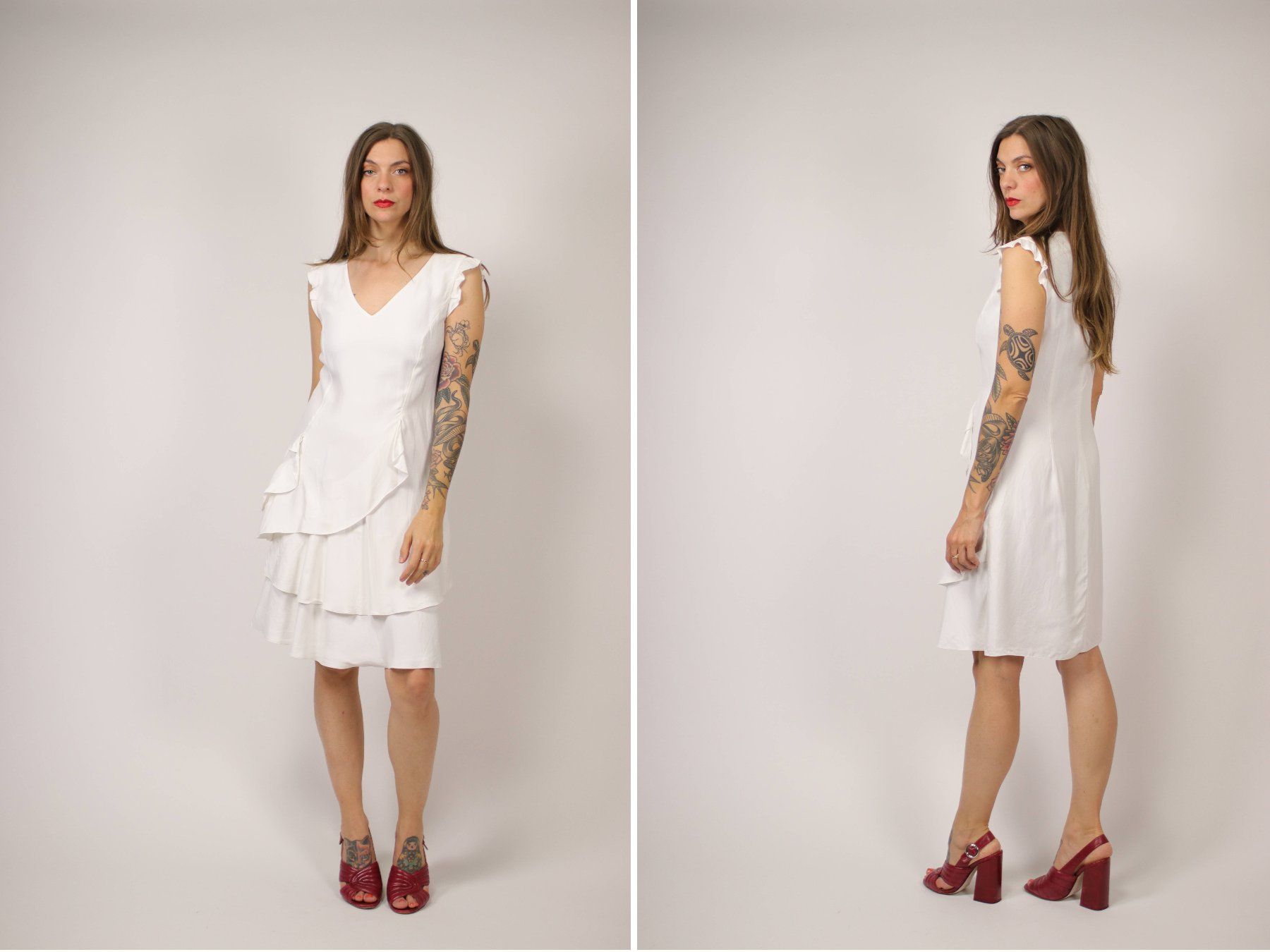 Valentino Kleider: White Silk VALENTINO Dress - Size 38 – Gebraucht aus Hombrechtikon von BAZ-Vintage