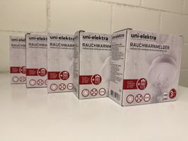 5x uni-elektra Rauchwarnmelder (10-Jahres-Batterie) – OVP