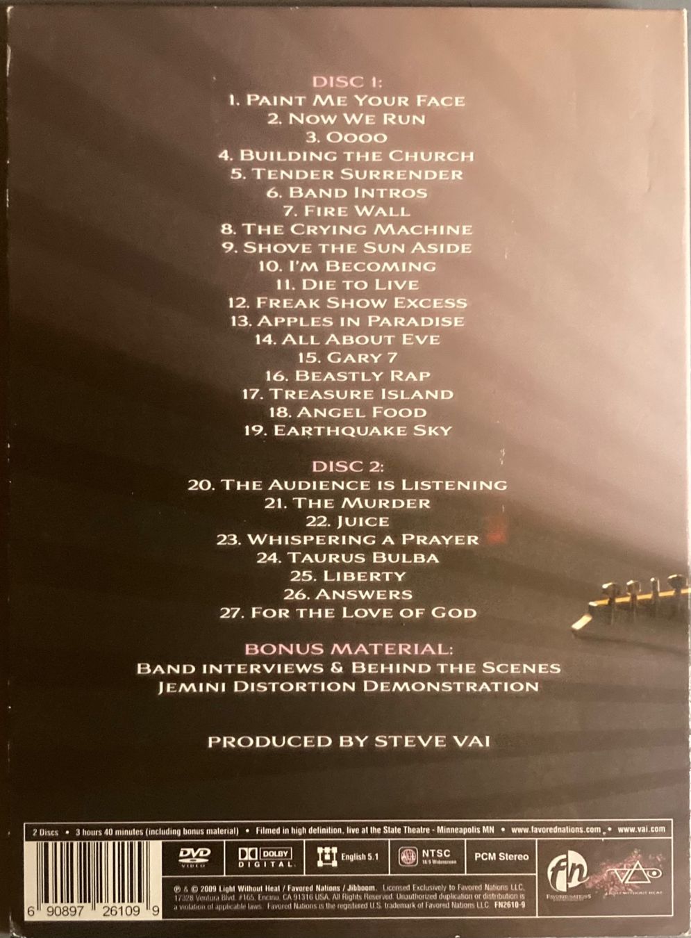 Alle DVDs: STEVE VAI - WHERE THE WILD THINGS ARE – Gebraucht aus Poliez-Pittet von Newtown-Records 1
