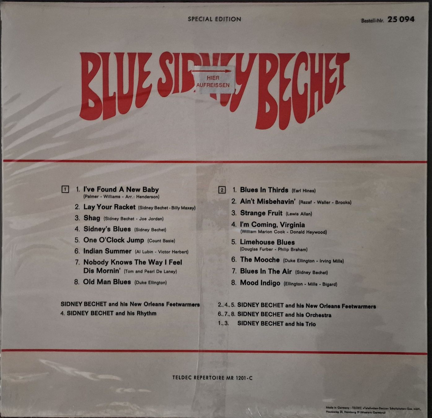 Dischi in vinile: Sidney Bechet – Blue Sidney Bechet  (neu) – Nuovo e nell'imballaggio originale da Root venduto da atelier22 1