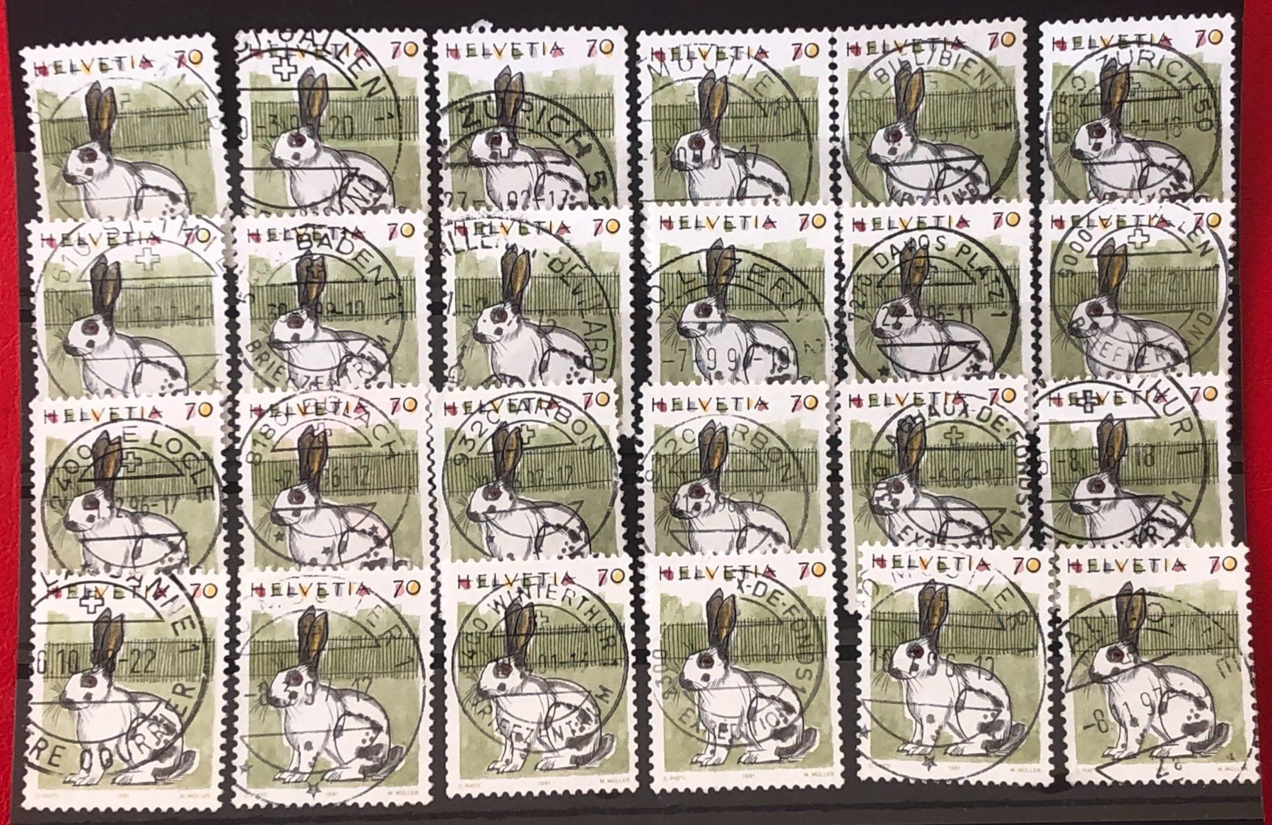 Tutti i francobolli: BRIEFMARKEN LOT GESTEMPELT CH NR.791 – Usato da Aarau venduto da Billa007
