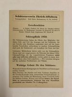 Schützenverein Zürich-Affoltern Broschüre 1956