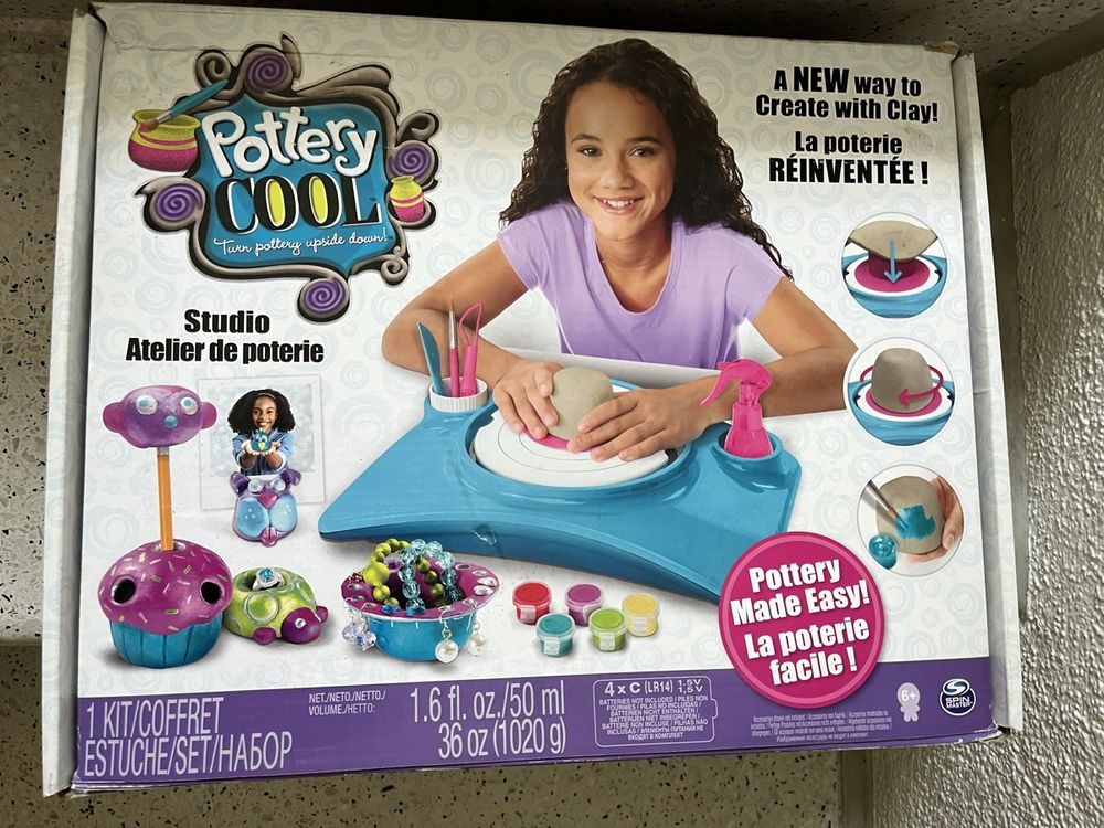 MYDOVA Töpferset Für Kinder - Elektrische Töpferscheibe Mit Ton & Werkzeugen - DIY Bastelset Ab 6 Jahren