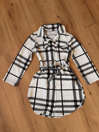 Trendiges Hemdblusenkleid im Karomuster, Grösse 36