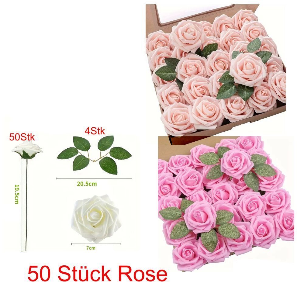Tutte le decorazioni: Kunstschaum-Rosen 50 Stück – Nuovo e nell'imballaggio originale da Spreitenbach venduto da mario-shop.xs