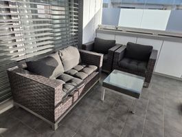 Gartenlounge aus Ratan braun