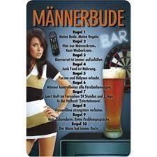 Insegne: Blechschild - MÄNNERBUDE-10 REGELN – Nuovo e nell'imballaggio originale da Rupperswil venduto da big-one-sale