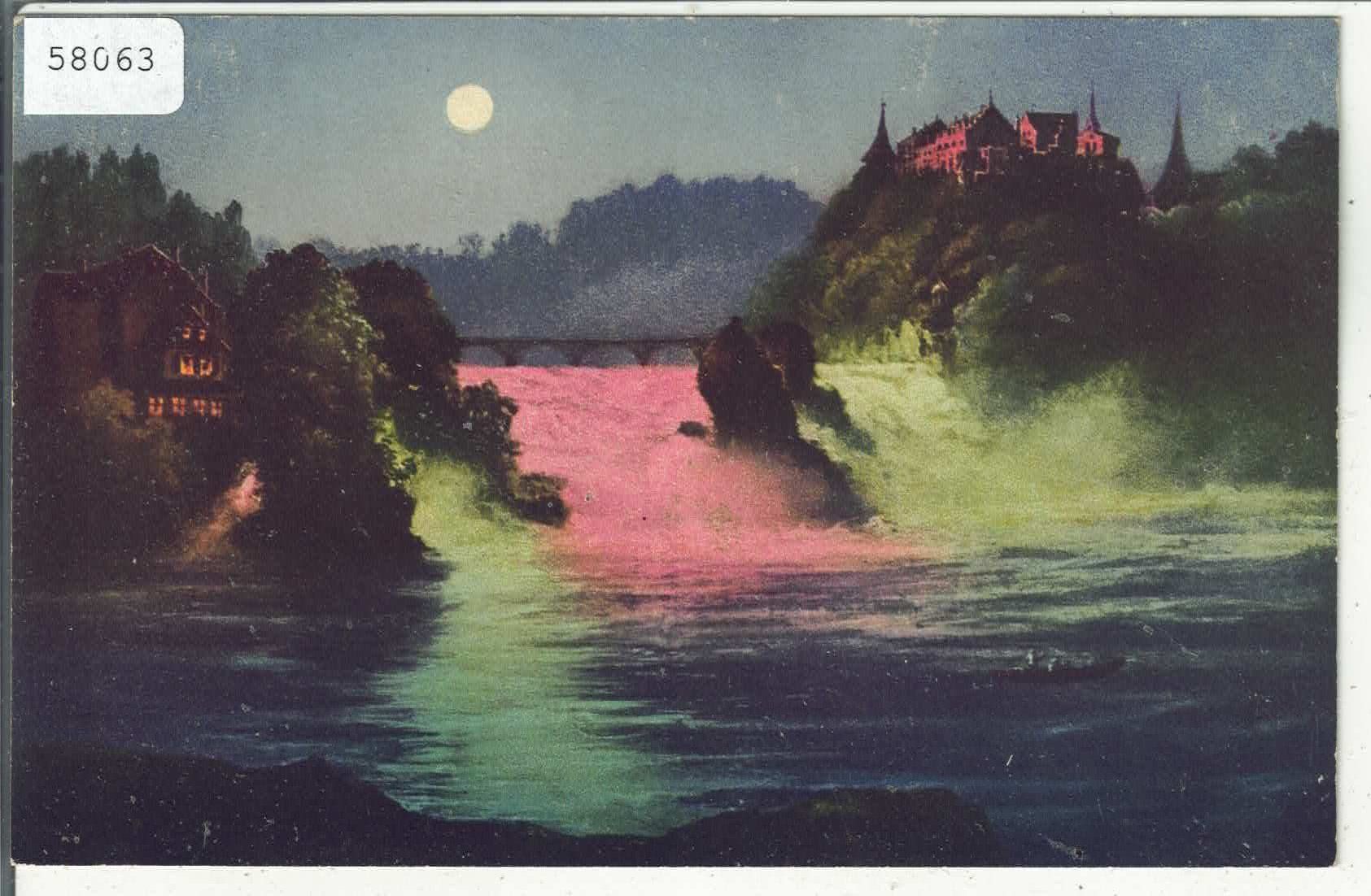Cartoline postali: Rheinfall bei Beleuchtung - Litho – Usato da Ettingen venduto da Kartenplanet